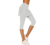 Leggings 3D con falda leggings de compresión antielilitis para mujer, cintura alta, sin costuras, ideales para yoga y fitness, transpirables, adelgazantes, leggings para mujer push-up opaca, 02#blanco