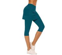 Leggings 3D con falda leggings de compresión antielilitis para mujer, cintura alta, sin costuras, ideales para yoga y fitness, transpirables, adelgazantes, leggings para mujer push-up opaca, 01#green