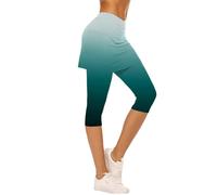 Leggings 3D con falda leggings de compresión antielilitis para mujer, cintura alta, sin costuras, ideales para yoga y fitness, transpirables, adelgazantes, leggings para mujer push-up opaca, 04#green