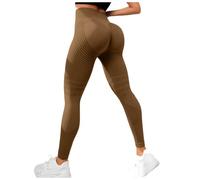 Leggings 3D de compresión antielilitis para mujer, cintura alta, sin costuras, ideales para el yoga y el fitness, transpirables, adelgazantes, leggings para levantar las caderas para mujer, 02#Coffee