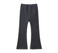 Leggings acampanados de pana para niñas, color negro, acampanados, pantalones de yoga de cintura alta, pantalones escolares ligeros y largos para niñas, gris oscuro, 4-5 años