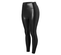 Leggings ajustados de piel para mujer, color negro, tallas grandes, elásticos, de charol, para fiesta, de piel, cintura alta, de látex, push-up, largos, con purpurina, sexy, hippie, lentejuelas,