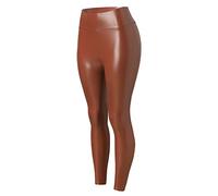 Leggings ajustados de piel para mujer, color negro, tallas grandes, elásticos, de charol, para fiesta, de piel, cintura alta, de látex, push-up, largos, con purpurina, sexy, hippie, lentejuelas,