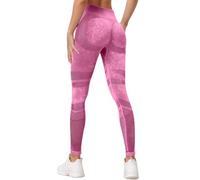 Leggings ajustados para mujer, leggings ajustados para fitness, sensación de desnudez, cintura alta, pantalones deportivos de yoga, pantalones ligeros para gimnasio, hot pink, L