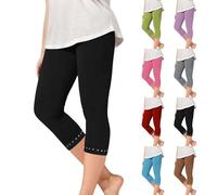 Leggings capri elásticos de cintura alta para niñas, pantalones cortos de yoga, lindos pantalones de verano ligeros para danza, pantalones de color liso, verde, 2-3 años
