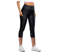 Leggings Capri para mujer, leggings deportivos 3/4, pantalones de yoga, pantalones de deporte, pantalones de running, mallas de entrenamiento con bolsillo para el teléfono móvil, cintura alta