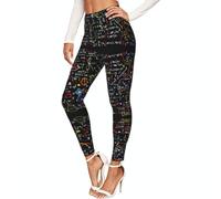 Leggings con estampado de fórmula matemática para mujer, pantalones de entrenamiento suaves, para gimnasio y senderismo, Negro, S