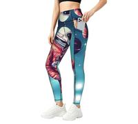 Leggings con estampado de galaxia Cool Man in Outer Space con bolsillos para mujer, ropa de fitness suave, para gimnasio y uso diario, Negro, M
