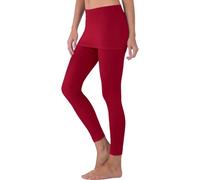Leggings con falda larga para mujer, pantalones de correr 2 en 1, falda de