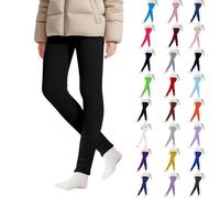 Leggings con forro polar para niñas, pantalones gruesos sin pies, elásticos, térmicos, para invierno, pantalones básicos de algodón, cintura elástica, elásticos, pantalones para niñas de un año