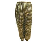 Leggings de bebé para niños, con lentejuelas, holgadas, jazz, hip hop, calle, danza, pantalones haren, ropa de danza, disfraz para niños y niñas, pantalones de niña, dorado, 9-10 años