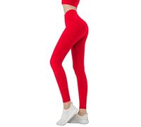 Leggings de cintura alta con sensación desnudez, push up, deportivos, for mujer, for fitness, correr, yoga, pantalones, leggings sin costuras, for gimnasio for chica para yoga fitness(Style8Red,XL)