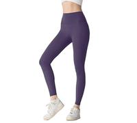 Leggings de cintura alta con sensación desnudez, push up, deportivos, for mujer, for fitness, correr, yoga, pantalones, leggings sin costuras, for gimnasio for chica para yoga fitness(Style4Purple,L)