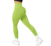 Leggings de cintura alta para deportes, correr, ciclismo, yoga, fitness, levantamiento de glúteos, verde, L