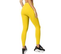Leggings de cintura alta para mujer gimnasio fitness no ver a través de pantalones de yoga suaves para entrenamiento, amarillo, S