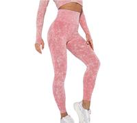 Leggings De Cintura Alta para Mujer - Leggings Push Up Mujer Pantalones Pierna sólidos con Cintura Ancha básica Yoga (Watermelon Red L)