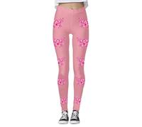 Leggings de cintura alta para mujer, pantalones de yoga sin costuras para entrenar, fitness y correr, con estampado de concienciación sobre el cáncer de mama, elásticos y cómodos, Mallas Correr (XXL)