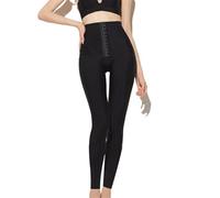 Leggings de Compresión Lipo para Después de la Cirugía para Mujeres Faja Moldeadora con Cintura Ajustable Pantalones Moldeadores con Abertura en la Entrepierna y Elevador de Glúteos(Schwarz,L)