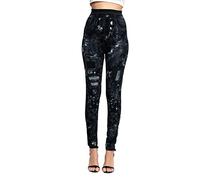 Leggings de deporte para mujer, pantalones de yoga adecuados para mujeres, leggings de mezclilla elásticos, rayas térmicas, estampados, imitación de denim, medias, pantalones de senderismo, trajes de