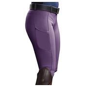 Leggings de equitación para mujer, cintura alta, ajustados, lisos, transpirables, de secado rápido, pantalones de equitación, pantalones deportivos para montar a caballo con bolsillos y trabillas para