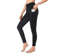 Leggings de equitación para mujer, con funda para el móvil, cintura alta, elásticos, con trabillas para cinturón, Negro y gris., M