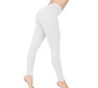 Leggings de gimnasio para mujer, sin costuras, cintura alta, control de abdomen, pantalones de yoga, casuales, ligeros, fruncidos, suaves, ajustados, para gimnasio, entrenamiento, correr, blanco, S
