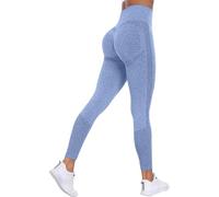 Leggings de gimnasio sin costuras para mujer, cintura alta, levantamiento de glúteos, pantalones de yoga casuales a la moda para entrenamiento, correr, deportes, fitness, B-azul, S