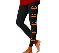 Leggings de Halloween para mujer, cintura alta, con control de abdomen, opacos, push up, moldean la figura, elásticos, pantalones de yoga, pantalones de fitness, pantalones de correr, Schwarz-i, S