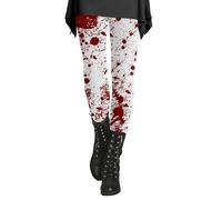 Leggings de Halloween para mujer, cintura alta, elásticos, talla grande, leggings de compresión sangrientos, suaves como la mantequilla, levantamiento de glúteos, mallas de entrenamiento, Rojo