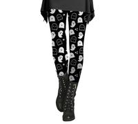 Leggings de Halloween para mujer, cintura alta, talla grande, calabaza, fantasma, mallas de entrenamiento, correr, leggings de compresión suaves como la mantequilla, pantalones de yoga, Negro, S