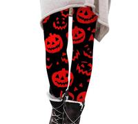 Leggings de Halloween para Mujer de Alta Cintura Elástica Novedad | Leggings Calabaza Gráfico Vintage Pantalones Deportivos Slim Fit Ocio Pantalones Largo Carnaval Halloween 2026