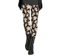 Leggings de Halloween para mujer, divertidos leggings de compresión de esqueleto de cintura alta para danza, control de abdomen, talla grande, para Halloween, vacaciones, caqui, 4XL