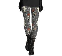 Leggings de Halloween para mujer, divertidos y espeluznantes leggings de esqueleto de calabaza, elásticos, suaves como la mantequilla, mallas de compresión cálidas para invierno, leggings de