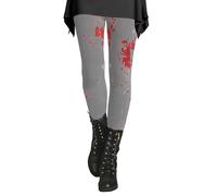 Leggings de Halloween para mujer, talla grande, cintura alta, control de abdomen, suaves y sangrientos, levantamiento de glúteos, pantalones de compresión para yoga y entrenamiento, rosso, L