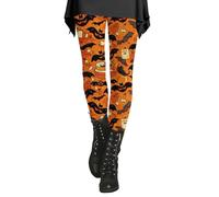 Leggings de Halloween para mujer, talla grande, levantamiento de glúteos, leggings fantasmas altos con control de abdomen, pantalones de compresión suaves como la mantequilla, para llevar con