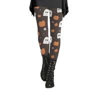 Leggings de Halloween para mujer, talla grande, levantamiento de glúteos, leggings fantasmas altos con control de abdomen, pantalones de compresión suaves como la mantequilla, para llevar con