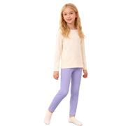 Leggings de invierno para niñas con forro polar, térmicos gruesos, para niños pequeños y escolares, pantalones de base elásticos suaves, Color lila claro., 6-7 años