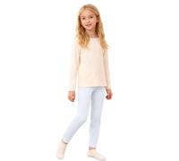 Leggings de invierno para niñas con forro polar, térmicos gruesos, para niños pequeños y escolares, pantalones de base elásticos suaves, Blanco, 6-7 años