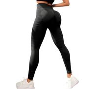 Leggings de mujer para pantalones deportivos, leggings de compresión 3D anticelulitis para adelgazar Jegging de cintura alta para mujer, yoga opaca suave, talla grande, plisado, gran tamaño