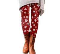 Leggings de Navidad para mujer noruegos de cintura alta, leggings de Navidad, térmicos, ajustados, push-up, elásticos, entrenamiento, yoga, deporte, fitness, pantalones de correr, con reno navideño