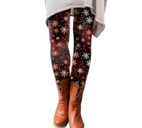 Leggings de Navidad para mujer noruegos de cintura alta, leggings de Navidad, térmicos, ajustados, push-up, elásticos, entrenamiento, yoga, deporte, fitness, pantalones de correr, con reno navideño
