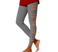 Leggings de yoga ajustados con estampado de Halloween, talla grande, para mujer, cintura alta, algodón, gris, 3XL
