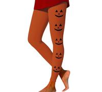 Leggings de yoga ajustados con estampado de Halloween, talla grande, para mujer, cintura alta, algodón, naranja, 3XL