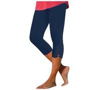 Leggings de Yoga Mujer con Encaje Cintura Alta 3 4 Capri Elasticos Levantamiento de Caderas Ajuste Flexible Elegantes para Gimnasio Jogging Ballet Baile Verano Primavera Actividades Cotidianas (XL)