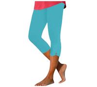 Leggings de Yoga Mujer con Encaje Cintura Alta 3 4 Capri Elasticos Levantamiento de Caderas Ajuste Flexible Elegantes para Gimnasio Jogging Ballet Baile Verano Primavera Actividades Cotidianas (M)
