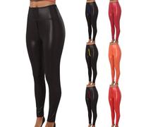 Leggings de yoga para mujer, cintura alta, de algodón, pantalones deportivos largos y cálidos, mate, para yoga, para el abdomen, elásticos, ajustados, pantalones de chándal elegantes, azul, XS