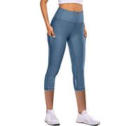 Leggings Deporte Mujer Deportivos Push Up Cortos Leggings Capri Talla Grande Sin Costuras Elasticos Mallas 3/4 Cintura Alta Control De Barriga Bolsillo Leggins Transpirable Pilates Running Gym