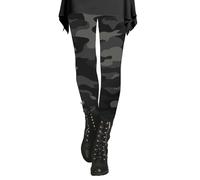 Leggings deportivos para mujer, de cintura alta, de camuflaje, de invierno, estampados, suaves, elásticos, térmicos, con patrón, fitness, yoga, deporte, térmicos, gris, S