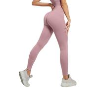 Leggings Deportivos Para Mujer - Mallas Yoga Mujer Pantalones sólidos de las mujeres entrenamiento polainas de cintura alta sexy pantalones atléticos yoga elástico moda pantalones (Watermelon Red L)