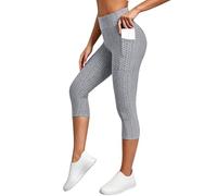 Leggings deportivos para mujer, pantalones de yoga elásticos 3/4 de cintura alta, opacos, con bolsillo, panal de miel, anticelulitis, legging push-up, pantalones de deporte, elásticos, gimnasio, yoga